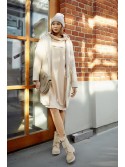 Beige bomber dress with hood FI722 - Online store - Boutique